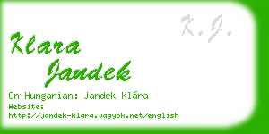 klara jandek business card