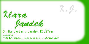 klara jandek business card